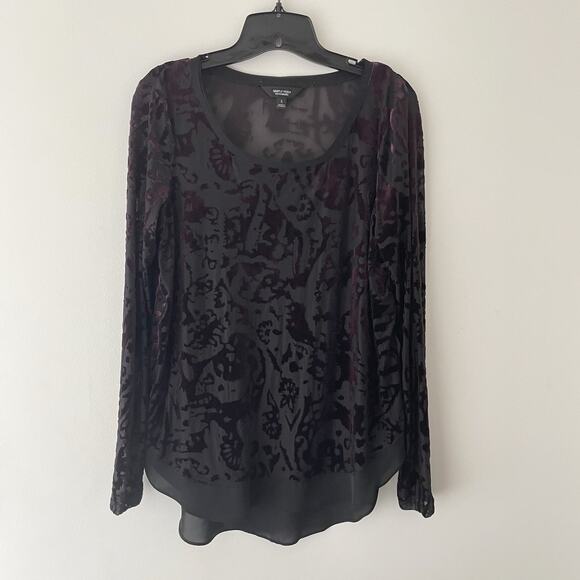Womens Burnout Velvet Top S Purple Stretch Fairy Grunge Vamp Whimsigoth Witchy - Picture 1 of 8